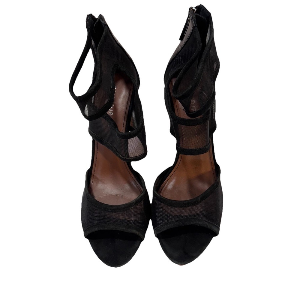 Donald J Pliner Adele Women's Heel Sandals Black Mesh Zip Closure Women's 7.5M